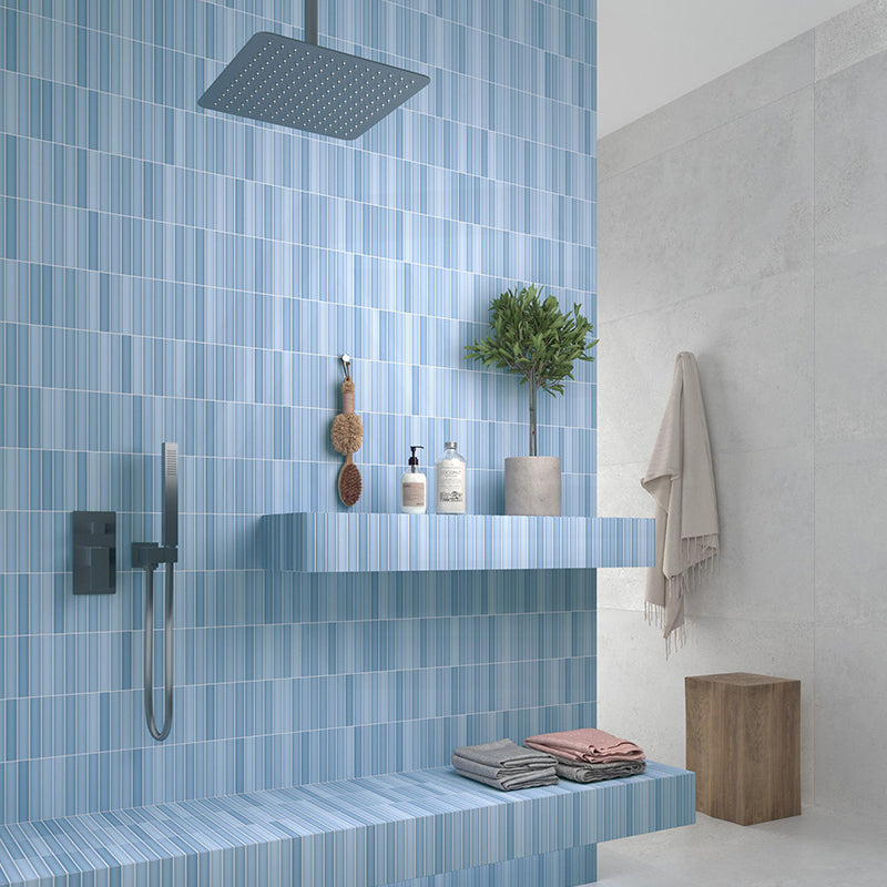 Kit-Kat Mosaic Sky Matt Blue Tile 115x231mm