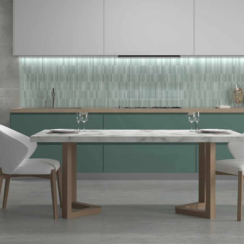 Kit-Kat Mosaic Anise Green Matt Porcelain Tile 115×231mm