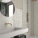 Kit-Kat Mosaic Ivory Gloss White Polished Tile 115x231mm