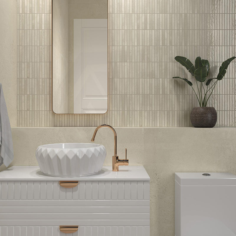 Kit-Kat Mosaic Ivory Gloss White Polished Tile 115x231mm