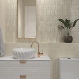 Kit-Kat Mosaic Ivory Gloss White Polished Tile 115x231mm