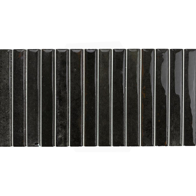 Kit-Kat Mosaic Noche Gloss Black Polished Tile 115x231mm