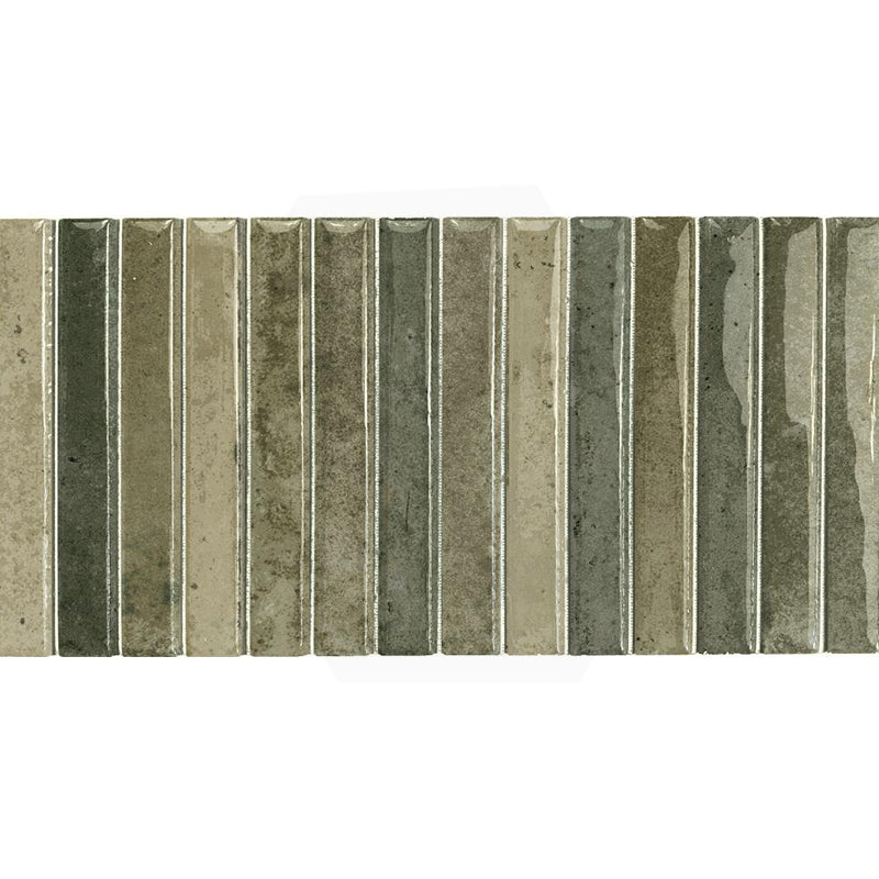 Kit-Kat Mosaic Musgo Gloss Green Polished Tile 115x231mm