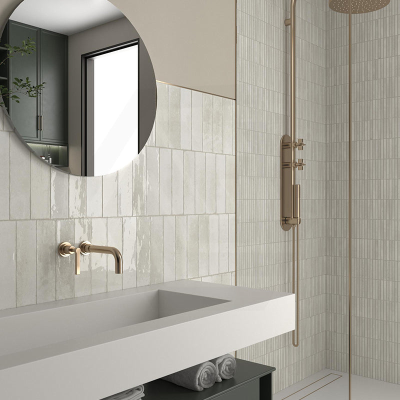 Agadir Ivory Gloss White Polished Subway Tile 70x280mm