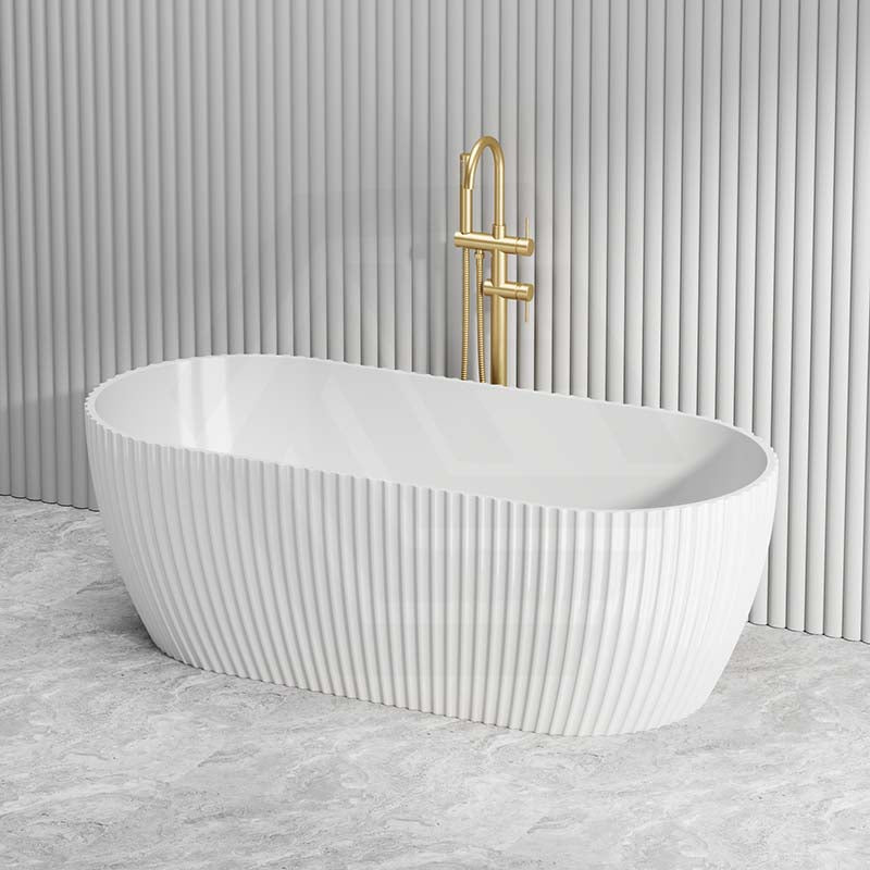 1500/1700mm Elite Oval Freestanding Bathtub Acrylic NO Overflow Gloss White