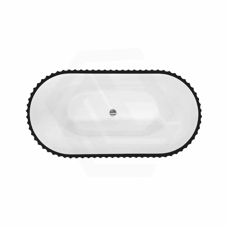 1500mm Elite Oval Freestanding Bathtub Acrylic NO Overflow Matt Black