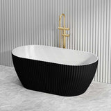 Elite Oval Freestanding Bathtub Acrylic NO Overflow 1500x750x580mm - Matt Black / Mint Green