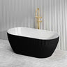 Elite Oval Freestanding Bathtub Acrylic NO Overflow 1500x750x580mm - Matt Black / Mint Green
