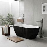 Elite Oval Freestanding Bathtub Acrylic NO Overflow 1500x750x580mm - Matt Black / Mint Green