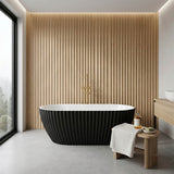 Elite Oval Freestanding Bathtub Acrylic NO Overflow 1500x750x580mm - Matt Black / Mint Green