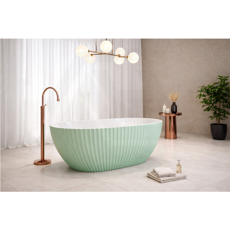 1500mm Elite Oval Freestanding Bathtub Acrylic NO Overflow Mint Green