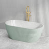 Elite Oval Freestanding Bathtub Acrylic NO Overflow 1500x750x580mm - Matt Black / Mint Green