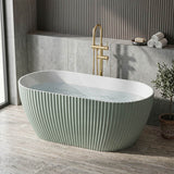 Elite Oval Freestanding Bathtub Acrylic NO Overflow 1500x750x580mm - Matt Black / Mint Green