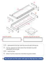 Joemo MILO 100-3000x100x22mm Tile Insert Aluminum Channel Drain Variant Colour Available