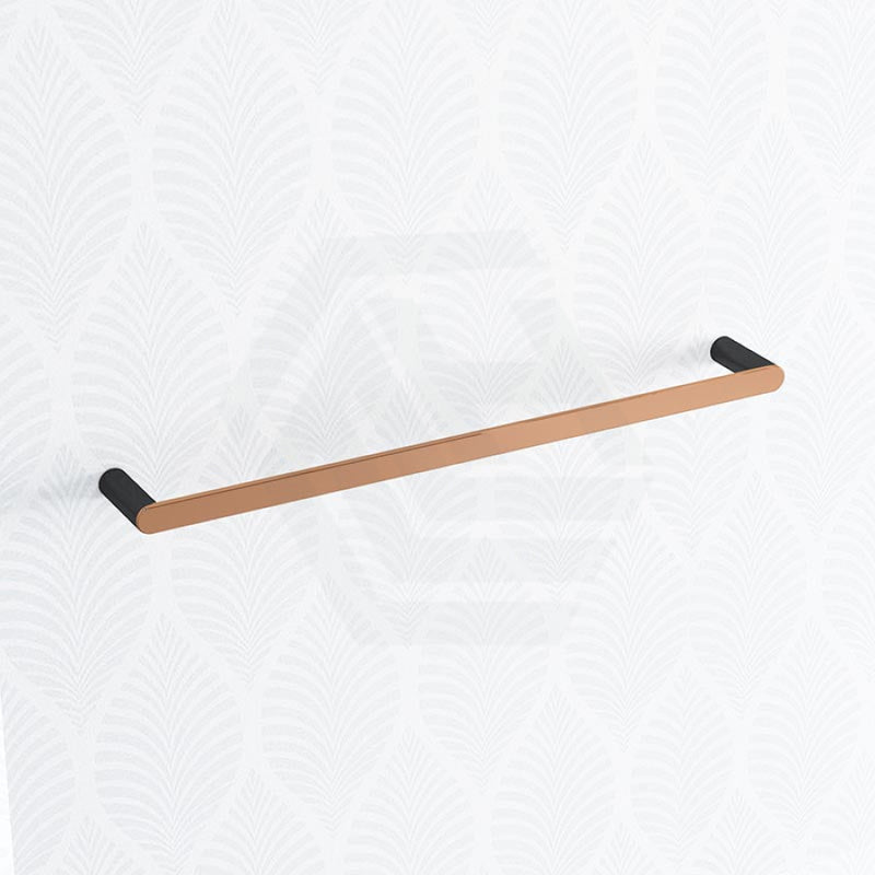 600mm Luxury Square Black Rose Gold Stainless Steel Single Towel Rail