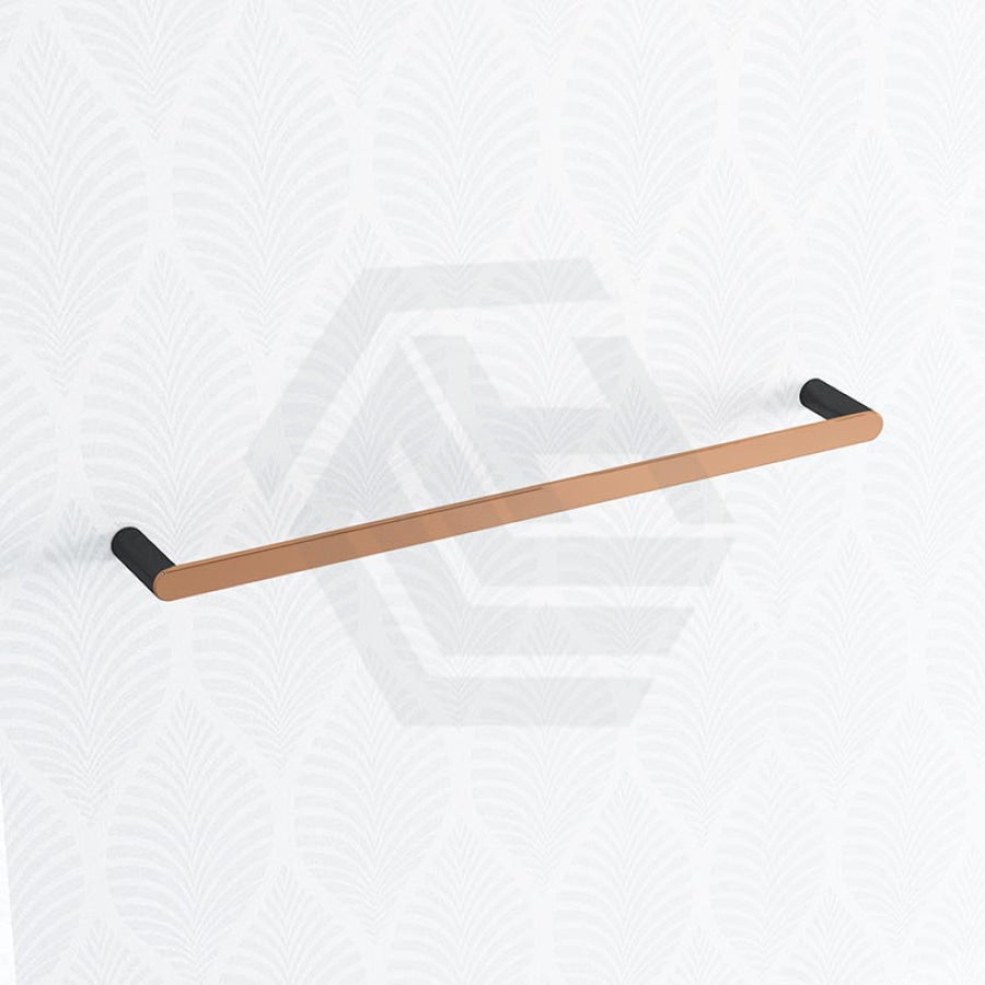 600mm Luxury Square Black Rose Gold Stainless Steel Single Towel Rail