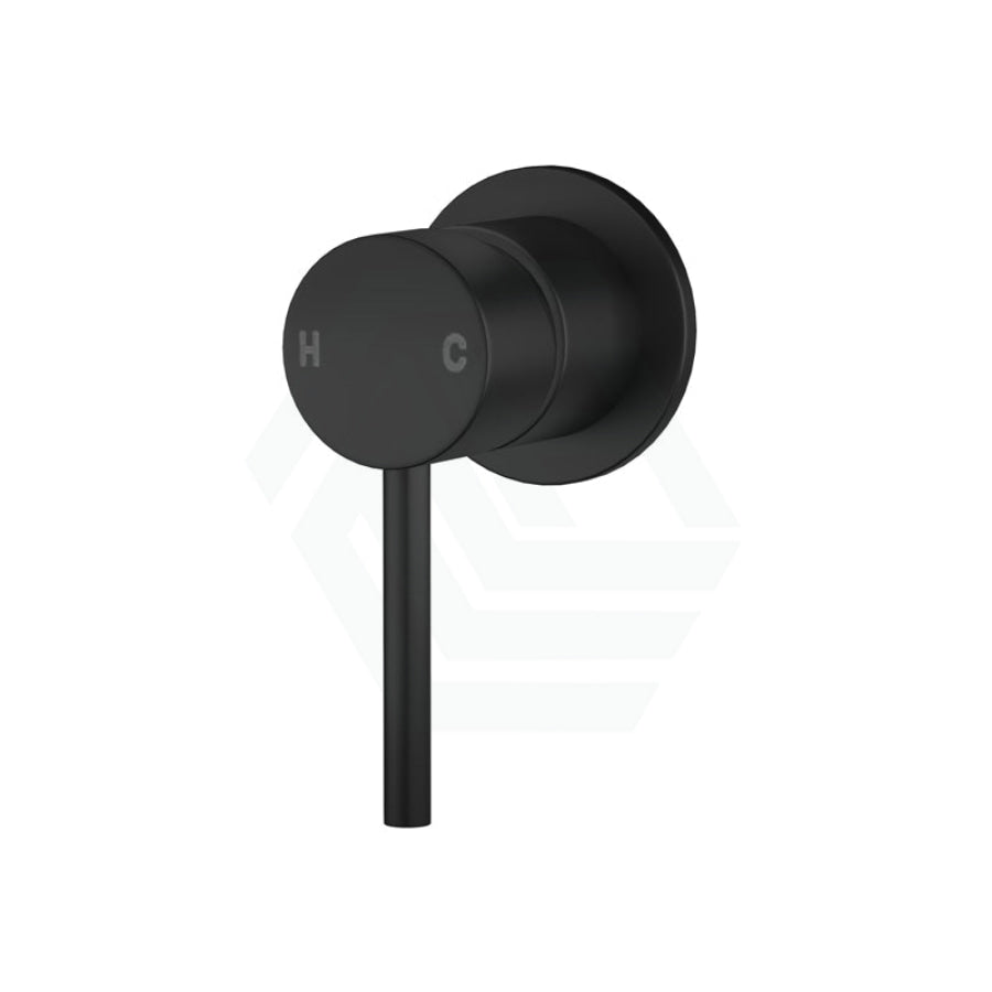 Euro 60Mm Matt Black Solid Brass Wall Mixer For Bathtub And Basin Mixers