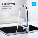Euro Chrome Solid Brass Classic Round Mixer Tap With 360° Swivel For Kitchen Kitchen Products