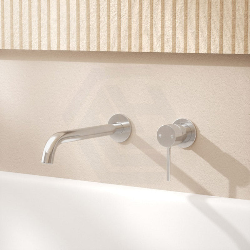 Euro Chrome Solid Brass Wall Tap Set With Mixer For Bathtub And Basin