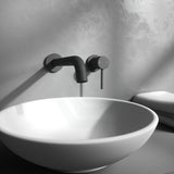 Euro Matt Black Solid Brass Wall Tap Set With Mixer For Bathtub And Basin