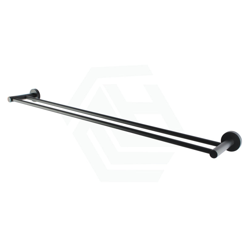 Euro Pin Lever Round Black Double Towel Rack Rail Cut To Size Bathroom Products