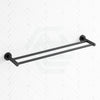 Euro Pin Lever Round Black Double Towel Rack Rail Cut To Size Rails