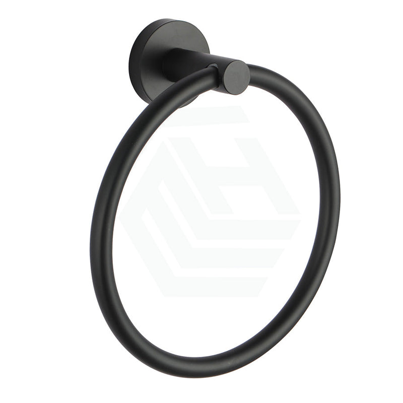 Euro Pin Lever Round Black Hand Towel Ring Wall Mounted Holders