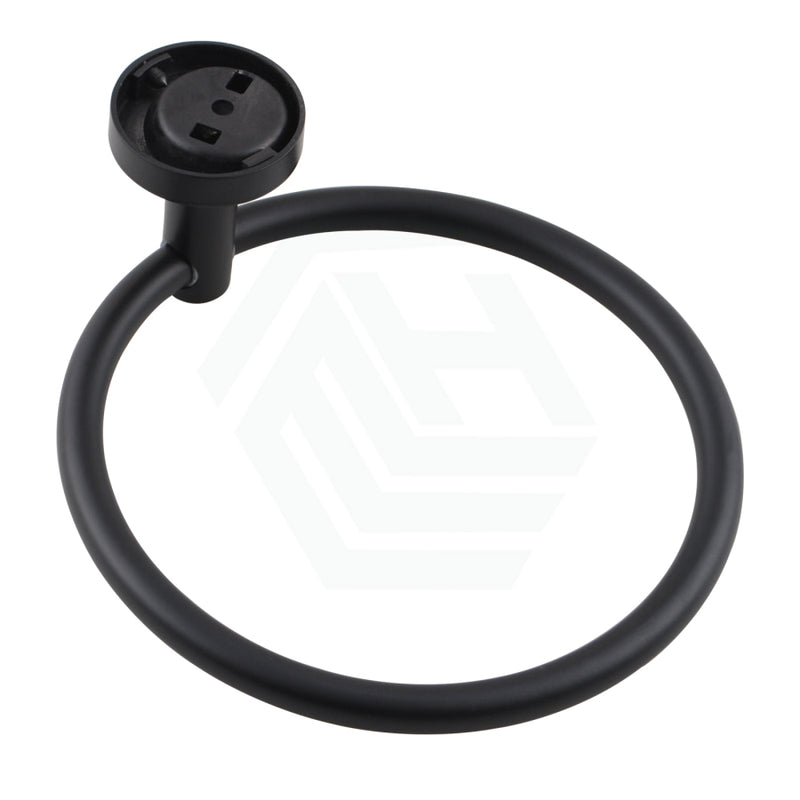 Euro Pin Lever Round Black Hand Towel Ring Wall Mounted Bathroom Products