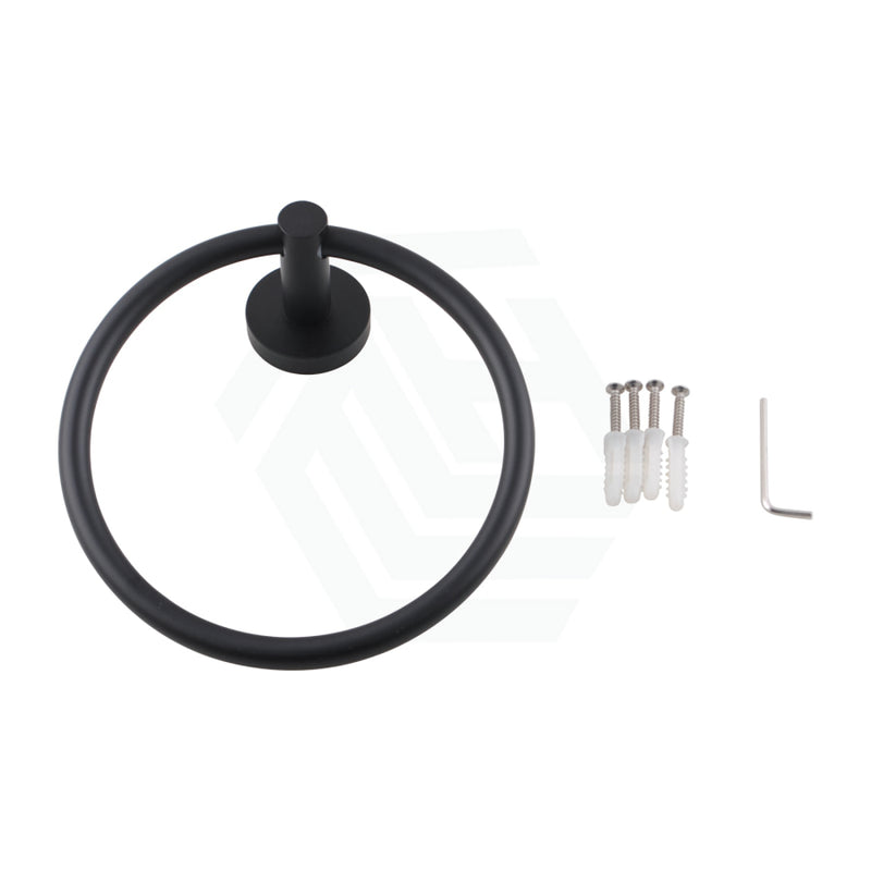 Euro Pin Lever Round Black Hand Towel Ring Wall Mounted Bathroom Products
