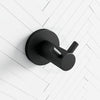Euro Pin Lever Round Black Stainless Steel Double Robe Hook Wall Mounted Hooks