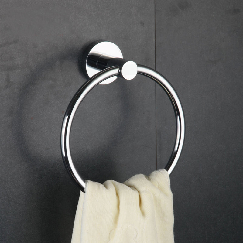 Euro Pin Lever Round Chrome Hand Towel Ring Bathroom Products