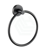 Euro Pin Lever Round Matt Black Hand Towel Ring Solid Brass Wall Mounted Bathroom Products