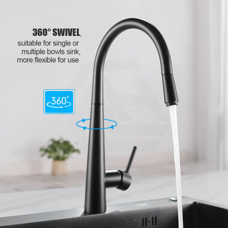 Euro Round Electroplated Black 360° Swivel Pull Out Kitchen Sink Mixer Tap Products