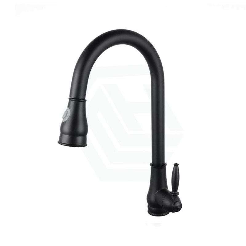 Euro Round Electroplated Black Vintage 360 Swivel Pull Out Kitchen Sink Mixer Tap Solid Brass Mixers