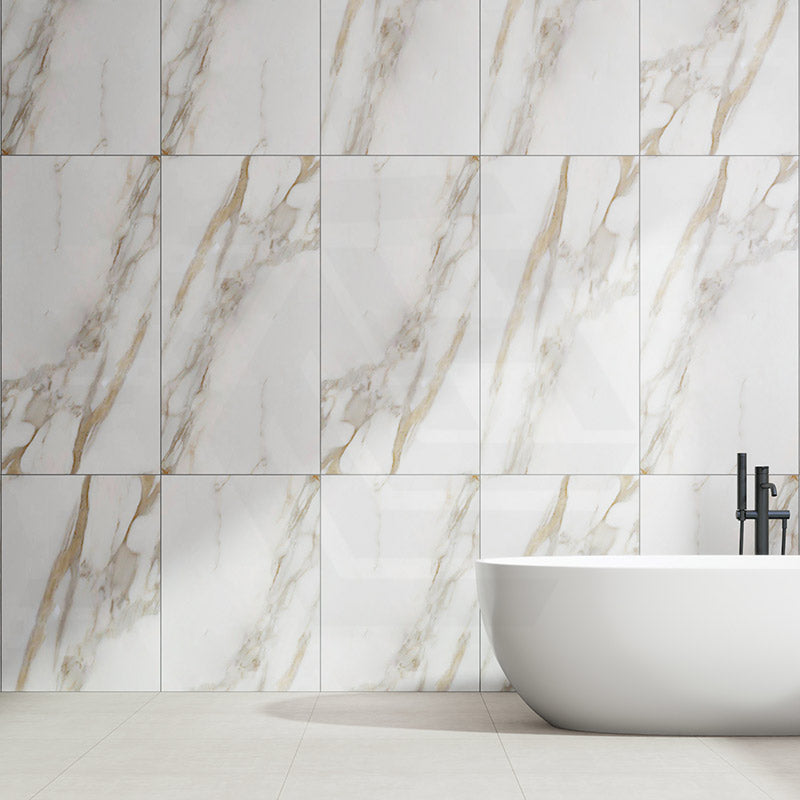Elite Marble Calacatta Macchia Natural Finish Marble Look 600x1200mm Tile