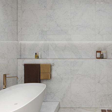 Euromarmo Carrara Venatino Polished Marble Look 600/1200mm Tile
