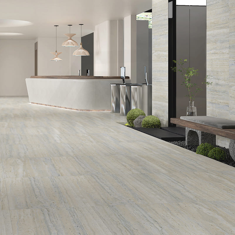 Euromarmo Travertine Silver Gold Matt Stone Look 300/600/1200mm Tile