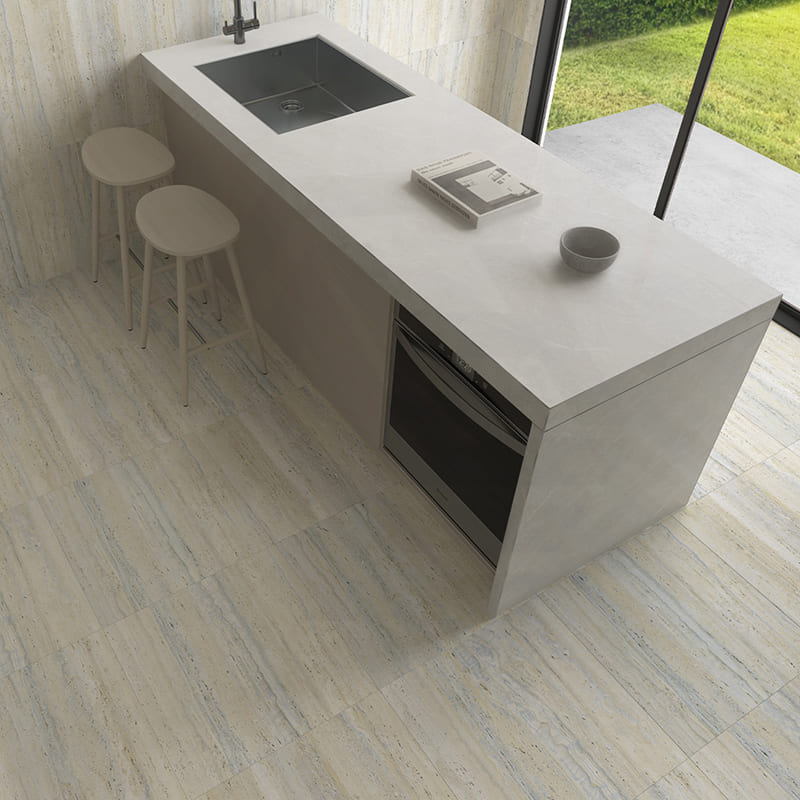 Euromarmo Travertine Silver Gold Matt Stone Look 300/600/1200mm Tile