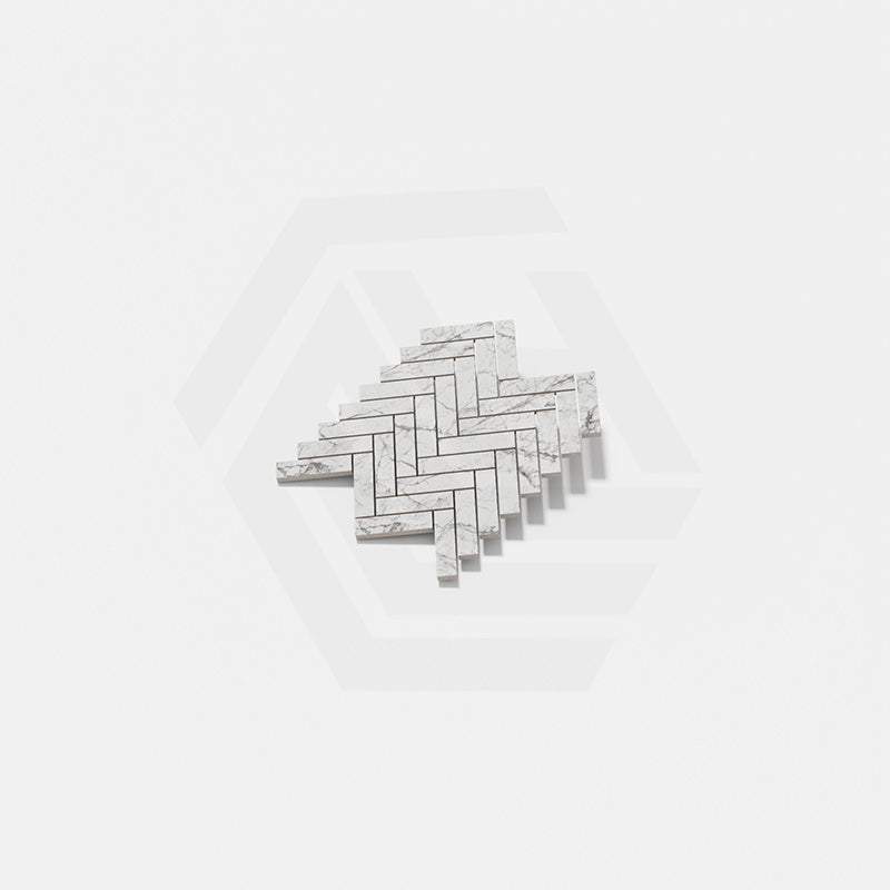 Marble Express Mosaic Carrara Herringbone Honed Tile 305x281mm Sheet (25×98mm Chip Piece)