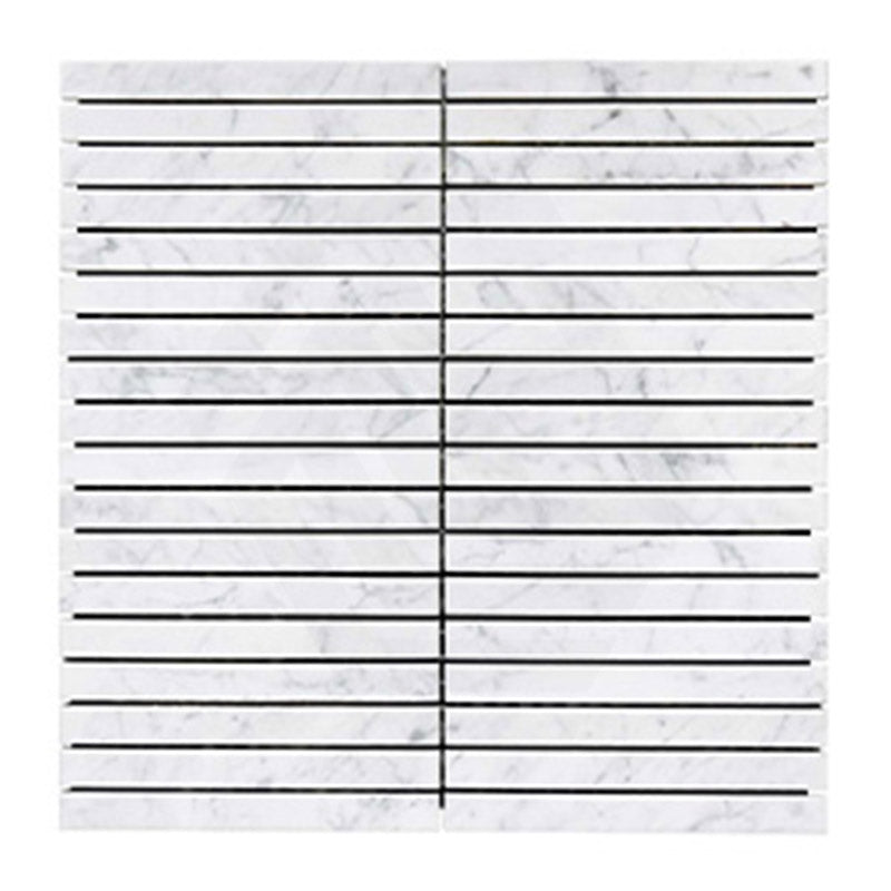 Marble Express Mosaic Carrara Strip Honed Tile 305x305mm Sheet (15x150mm Strip Piece)