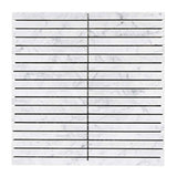 Marble Express Mosaic Carrara Strip Honed Tile 305x305mm Sheet (15x150mm Strip Piece)