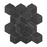 Marble Express Mosaic Pietra Grey Diamond Cube Honed Tile 282x244mm Sheet (45×78mm Cube Piece)