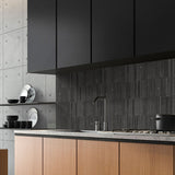 Marble Express Mosaic Pietra Grey Strip Honed Tile 305x305mm Sheet (15x150mm Strip Piece)