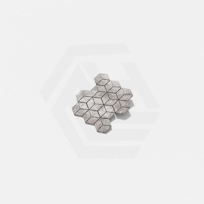 Marble Express Mosaic Silver Grey Diamond Cube Honed Tile 282x244mm Sheet (45×78mm Cube Piece)