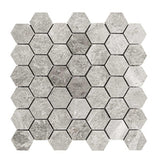 Marble Express Mosaic Silver Grey Hexagon Honed Tile 305x298mm Sheet (48×55mm Hexagon Piece)