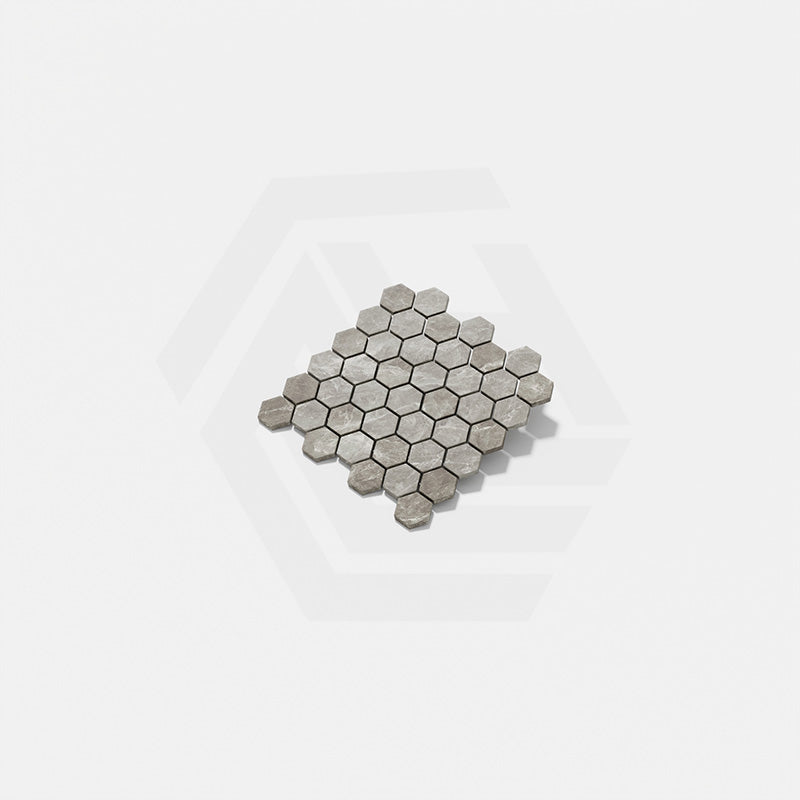 Marble Express Mosaic Silver Grey Hexagon Honed Tile 305x298mm Sheet (48×55mm Hexagon Piece)