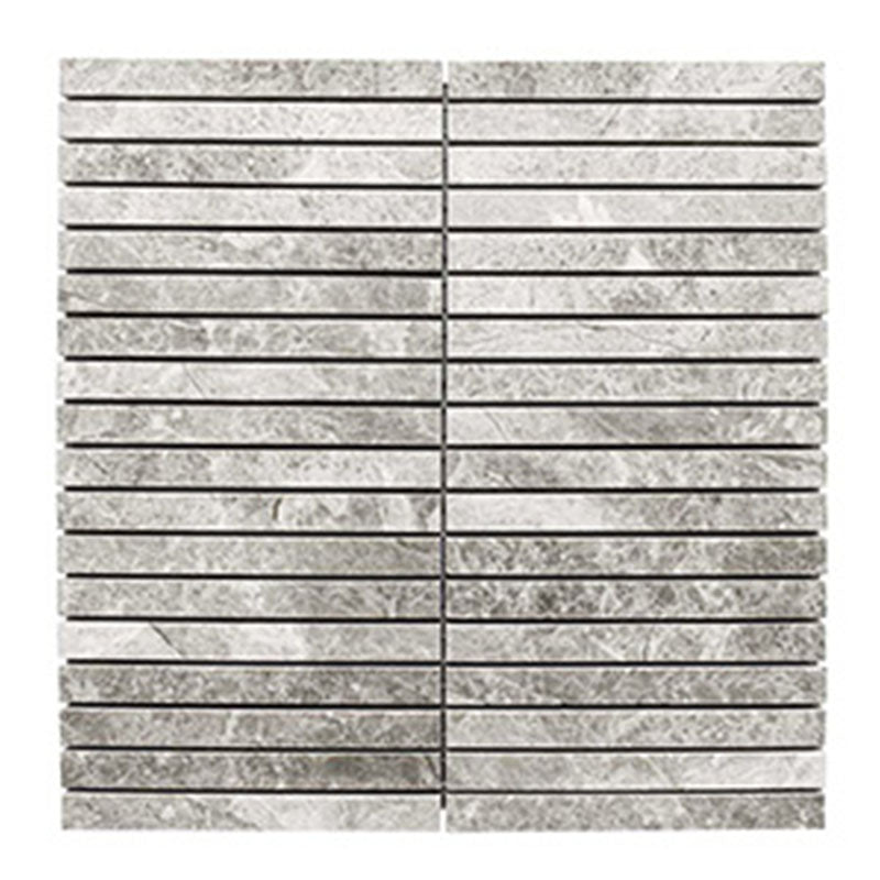 Marble Express Mosaic Silver Grey Strip Honed Tile 305x305mm Sheet (15x150mm Strip Piece)