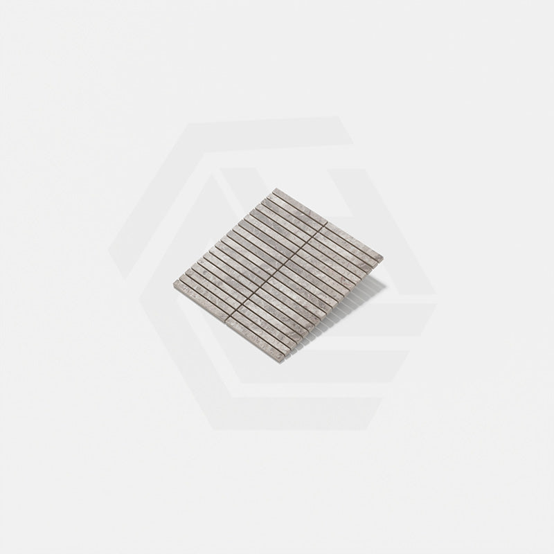 Marble Express Mosaic Silver Grey Strip Honed Tile 305x305mm Sheet (15x150mm Strip Piece)