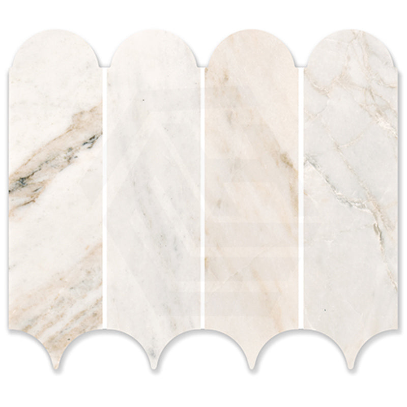 Marble Mosaic Raw Silk Feather Honed Tile 338x268mm Sheet (82x268mm Chip Piece)