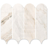 Marble Mosaic Raw Silk Feather Honed Tile 338x268mm Sheet (82x268mm Chip Piece)